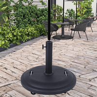 Support de parapluie extérieur lesté robuste de 25kg pour patio et bases de support pour parasols à poteau central
