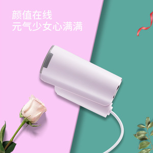 Portable Garment <b>Steamer</b> Electric Mini Foldable Travel Iron For Home And Dorm Use With Stand 0.8L Capacity Pinkish Purple - Product Image 2