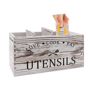 Porte-<span class=keywords><strong>Couverts</strong></span> en Bois Massif au <span class=keywords><strong>Design</strong></span> Moderne, Contenant Alimentaire Portable, Boîte de Rangement de Cuisine avec Aluminium & PET, Forme Rectangulaire, en Stock - Product Image 2