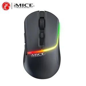 Teclado Inalámbrico Silencioso <span class=keywords><strong>IMICE</strong></span> GW-X7, Recargable, Modo Dual, 7 Teclas Luminosas, 2.4G, Ergonómico, Fotoeléctrico, para Diestros - Product Image 1