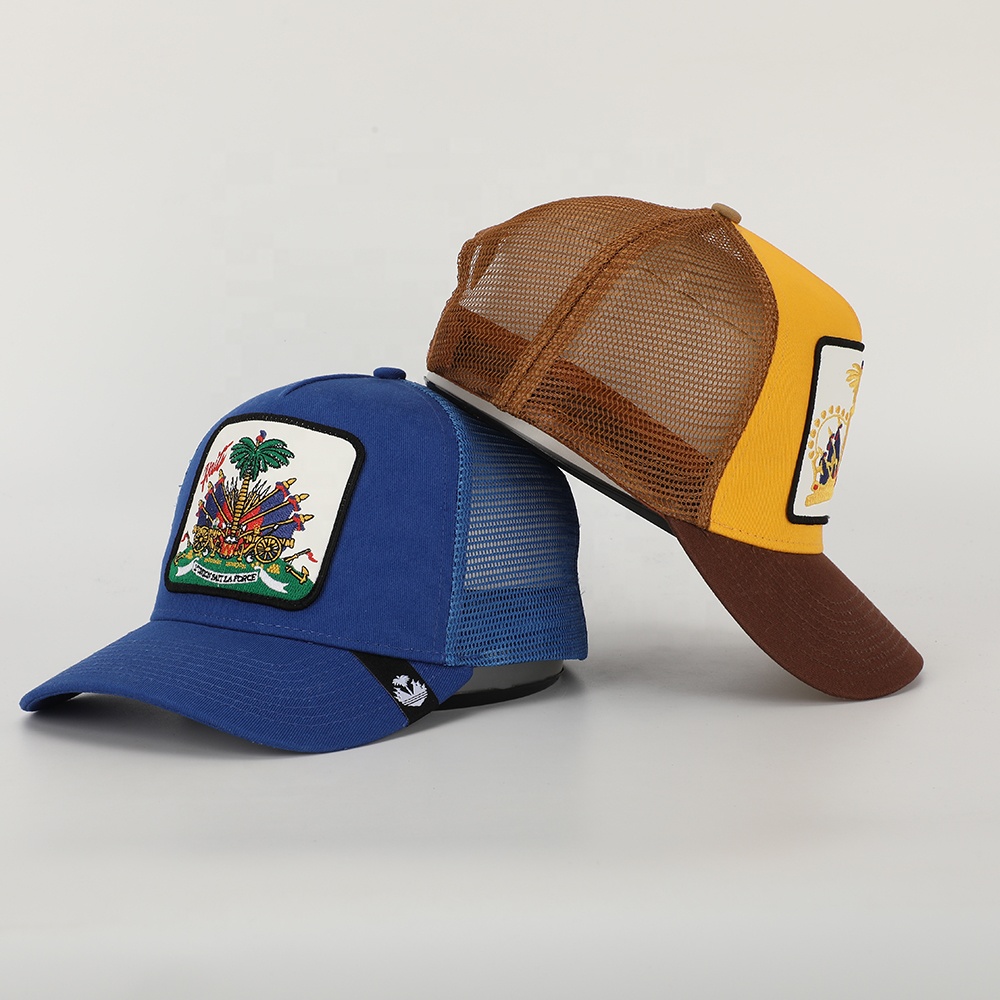 Custom Embroidery Patch Logo Outdoor Wholesale Oem High Quality Sports Gorras Mesh Hat 5 Panel Cotton Mens Classics Trucker Cap