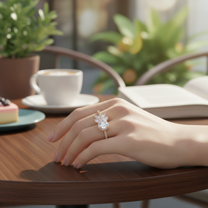 CZ anelli in resina placcata oro rosa regolabili alla moda apertura intarsio forma numero - Product Image 4