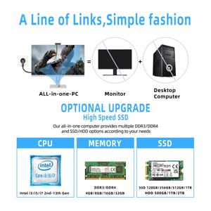PC <span class=keywords><strong>para</strong></span> Juegos Pre-Ensamblada de 23.8 Pulgadas Todo en Uno, Intel Core I5, 16 GB de RAM DDR4, SSD de 512 GB, Pantalla LCD - Product Image 2