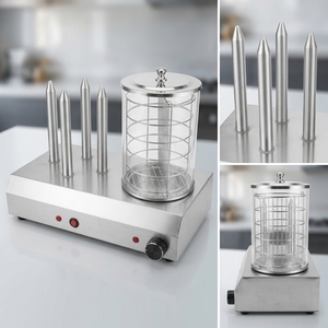 Chauffe-panini électrique de comptoir en acier inoxydable pour hot-dogs, séparateur de pains pour cuisine commerciale - Product Image 4