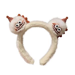 Super Q lustige Zähne Monster Stirnband kreative Plüsch Cartoon Kopfschmuck Kinder Erwachsene Make-up Gesicht waschen Haarnadel Stirnband - Product Image 5