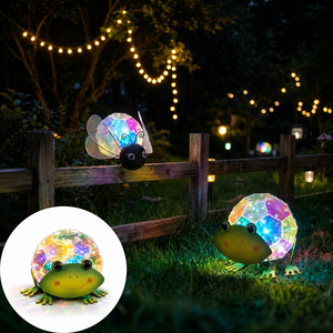 Lampes solaires LED <span class=keywords><strong>de</strong></span> jardin IP65, figurines d'abeilles et <span class=keywords><strong>de</strong></span> grenouilles en métal, lumières décoratives à coquille irisée pour l'extérieur, <span class=keywords><strong>la</strong></span> cour, les allées et les paysages - Product Image 1