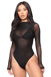 Combinaison de plage moulante sexy d'été à manches longues en maille transparente, style décontracté et séduisant - Product Image 5