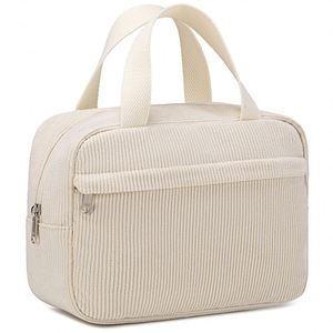 BSCI Factory Makeup <b>Bag</b> for Women <b>Corduroy</b> Travel Cosmetic <b>Tote</b> Large Make Up Organizer Toiletry <b>Bags</b> Zipper Pouch Purse - Product Image 1