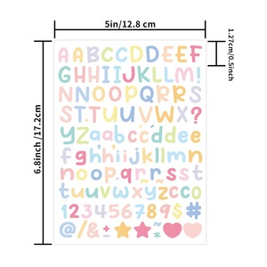 Pegatinas de Letras, Estilo Artístico Colorido, Impermeables, Tamaño Pequeño, Decoración Hecha a Mano para Diario, Pegatinas de Etiquetas con Letras en Inglés - Product Image 4