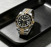 Montre sport pour homme de haute qualité GMT, bracelet en acier inoxydable bicolore, date luminescente, montre-bracelet pour homme
