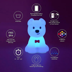 Sản phẩm hot Pear LED Night <span class=keywords><strong>Lights</strong></span> Đèn bàn bảo vệ môi trường Silicone ánh sáng với 8 màu sắc có thể thay đổi - Product Image 3