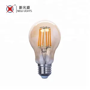 Luz cálida regulable de 6W Vintage para lámpara LED decorativa de interior, lámpara de araña para el hogar, ámbar, gris ahumado, Ópalo E27 A60, Bombilla de filamento led