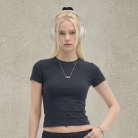Ensemble décontracté sportif pour femmes, 2 pièces, couleur unie, haute élasticité, coupe droite, épaules dégagées, coupe ajustée, style européen et américain