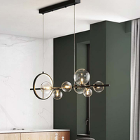 Lustre moderne créatif en métal éclairage 7/10 bulles de verre clair Long rond G9 luminaire maison lumières salon cuisine