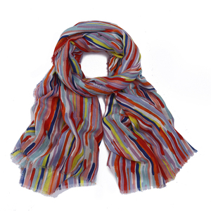 תבניות שונות מודפסות צעיף בסגנון ארוך לנשים צעיף פוליאסטר חוף זול לשימוש קיץ וחורף - Product Image 6