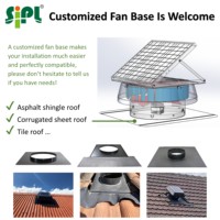 Ventilateur de grenier solaire étanche IP68 60W, ventilateur d'extraction de toit 14 pouces de qualité industrielle avec moteur CC sans balais pour la ventilation des usines et des maisons