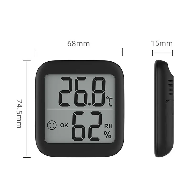 Elektronische Temperatuur-vochtigheidsmeter, Thermometer Hygrometer Met Houder En Magneet Drop Shipping