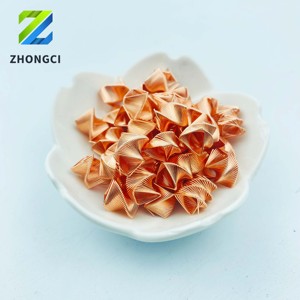 วัสดุบรรจุภัณฑ์แบบวงแหวนทรงสามเหลี่ยม/เกลียวเฟนส์เก้ ทำจากลวดโลหะทองแดงสีแดง วัสดุ <span class=keywords><strong>SPP</strong></span> สำหรับบรรจุภัณฑ์คอลัมน์ในห้องปฏิบัติการ สามารถปรับแต่งได้ - Product Image 2