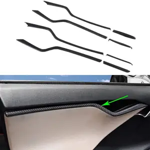 Dekorasi Aksesoris Interior Mobil Bagian Dalam Pintu Trim Cover Interior Molding Trims untuk Tesla Model S 2019 Car Styling