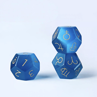 3 dés d'astrologie en cristal naturel, 3 pièces, dés astrologiques, divination des constellations, pierre précieuse d'obsidienne noire, jeux de rôle, cadeau