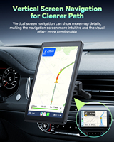 Écran CarPlay sans fil pour voiture, affichage automatique Android sans fil de 8 pouces, navigation GPS verticale, commande vocale, récepteur audio