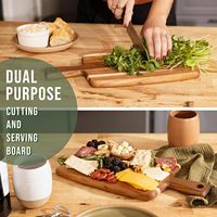 Planche à découper en bois d'acacia avec poignée pour la viande, le fromage, la charcuterie, plateau de service pour la maison, accessoires de cuisine