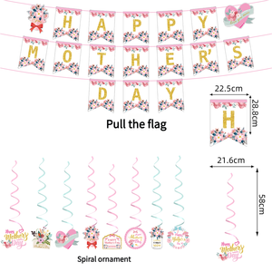 Ensembles <span class=keywords><strong>de</strong></span> décoration <span class=keywords><strong>de</strong></span> fête moderne blanc rose or joyeux anniversaire bannière ballons couronne rideaux pour <span class=keywords><strong>la</strong></span> célébration d'anniversaire des femmes - Product Image 6