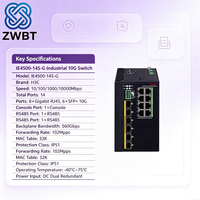 Commutateur Ethernet industriel H3C IE4500-14S-G, prise en charge POE, SNMP, QoS, VLAN, empilable, 10/100/1000 Mbps, 14 ports, capacité 672 Gbps, en stock