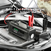 Démarreur de voiture portable 14,8 V, batterie externe 8000 mAh, compresseur d'air 150 PSI, gonfleur de pneus, chargeur de voiture pour moto/voiture particulière