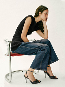 Giày sandal nữ cao gót nhọn mũi, quai mắt cá chân, chất liệu lụa đen gợi cảm, kiểu dáng mới mùa hè 2026 ZA - Product Image 4