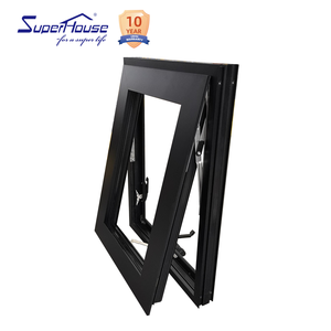 Fenêtre à auvent <span class=keywords><strong>en</strong></span> aluminium noir avec verre trempé de taille personnalisée, design moderne de style américain Superhouse, conforme aux normes NFRC - Product Image 3