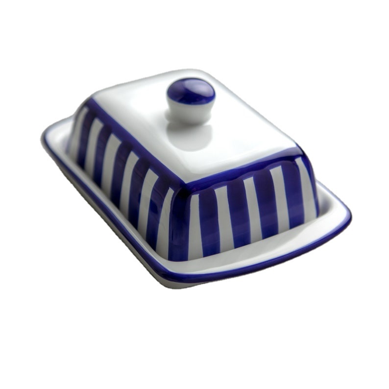 Turquoise Ceramic Butter Dish with Lid