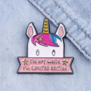 À la mode mignon licorne Pegasus métal broche coloré tête de cheval Corsage broche doux émail Badge bijoux pour femmes - Product Image 2