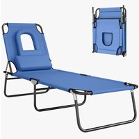 Chaise longue de plage pliable sur mesure OEM, taille standard, inclinable en 3 positions, structure en acier, tissu Oxford, capacité 120 kg, portable