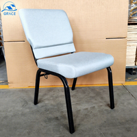 Sillas de Iglesia Apilables Modernas con Asiento Acolchado de Acero, Muebles de Teatro para Exteriores, Bancos Interconectados para Comedor de Hotel