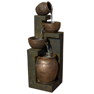 <strong>Rustic</strong> <strong>Garden</strong> Decoration Meditation Lobby <strong>Decor</strong> Retro Mid-Century Lobby Triple Flow Water Fountain,Yard Fountain Zen Home <strong>Decor</strong> - Product Image 6