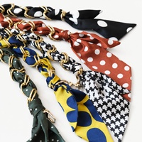 Cordon de téléphone en soie 32 cm, imprimé à pois, bracelet tressé, chaîne métallique, poignée de remplacement pour porte-clés, sac à main, étui de téléphone