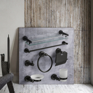 Portasciugamani ad Anello Autoadesivo in <span class=keywords><strong>Acciaio</strong></span> Inox 304 Nero, Design Moderno Senza Foratura per Bagno - Product Image 3