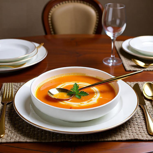 Set di Piatti in Porcellana Bianca DianTong per Hotel e Ristoranti, Lavabili in Lavastoviglie, 4/8 Pollici, per Cena/Zuppa - Product Image 1