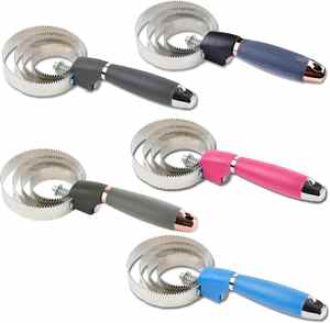 Grattoir réversible à brosse réversible en acier inoxydable à 4 anneaux pour le bétail avec poignée en <span class=keywords><strong>caoutchouc</strong></span> souple et poignée en silicone - Product Image 1