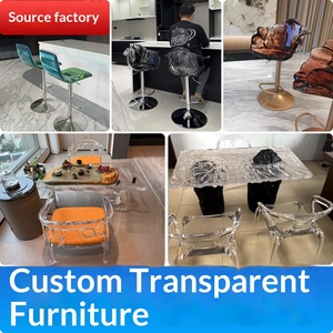 Imported Modern Transparent <b>Acrylic</b> Custom Villa Dining Table Bar Counter Luminous Crystal Glass <b>Acrylic</b> Platinum Crystal Table - Product Image 4
