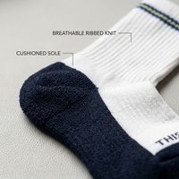 Chaussettes de sport unisexes en laine/spandex respirantes et tendance, à rayures blanches, pour l'hiver, prêtes pour la sublimation numérique