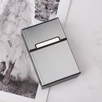 Porte-cartes de visite en alliage d'aluminium avec bouton magnétique, étui fin pour cartes de visite, boîte cadeau pour 20 cigarettes
