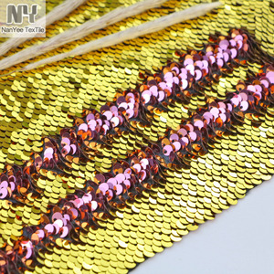 Nanyee-tela Reversible <span class=keywords><strong>de</strong></span> lentejuelas doradas y rosas, 5MM, alta calidad - Product Image 2