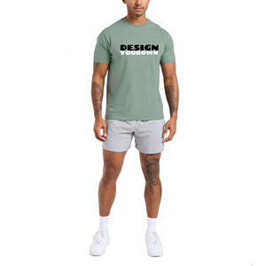 T-shirt homme 106653 Force Vintage à coupe décontractée, poids moyen, manches courtes, tricoté uni, anti-boulochage, motif carbone chiné sur le devant, grande taille haute - Product Image 4