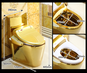 Inodoro Inteligente de Una Pieza con Sensor Automático y Acabado en Oro - Product Image 2