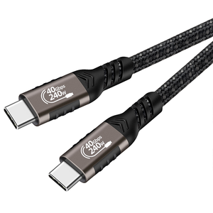 Câble USB4 Type-C Premium 1m 240W 40 Gbit/s 8K à Angle Droit avec Blindage en Nylon Tressé Charge Rapide 5A Compatible <span class=keywords><strong>Thunderbolt</strong></span> <span class=keywords><strong>3</strong></span> - Product Image 3