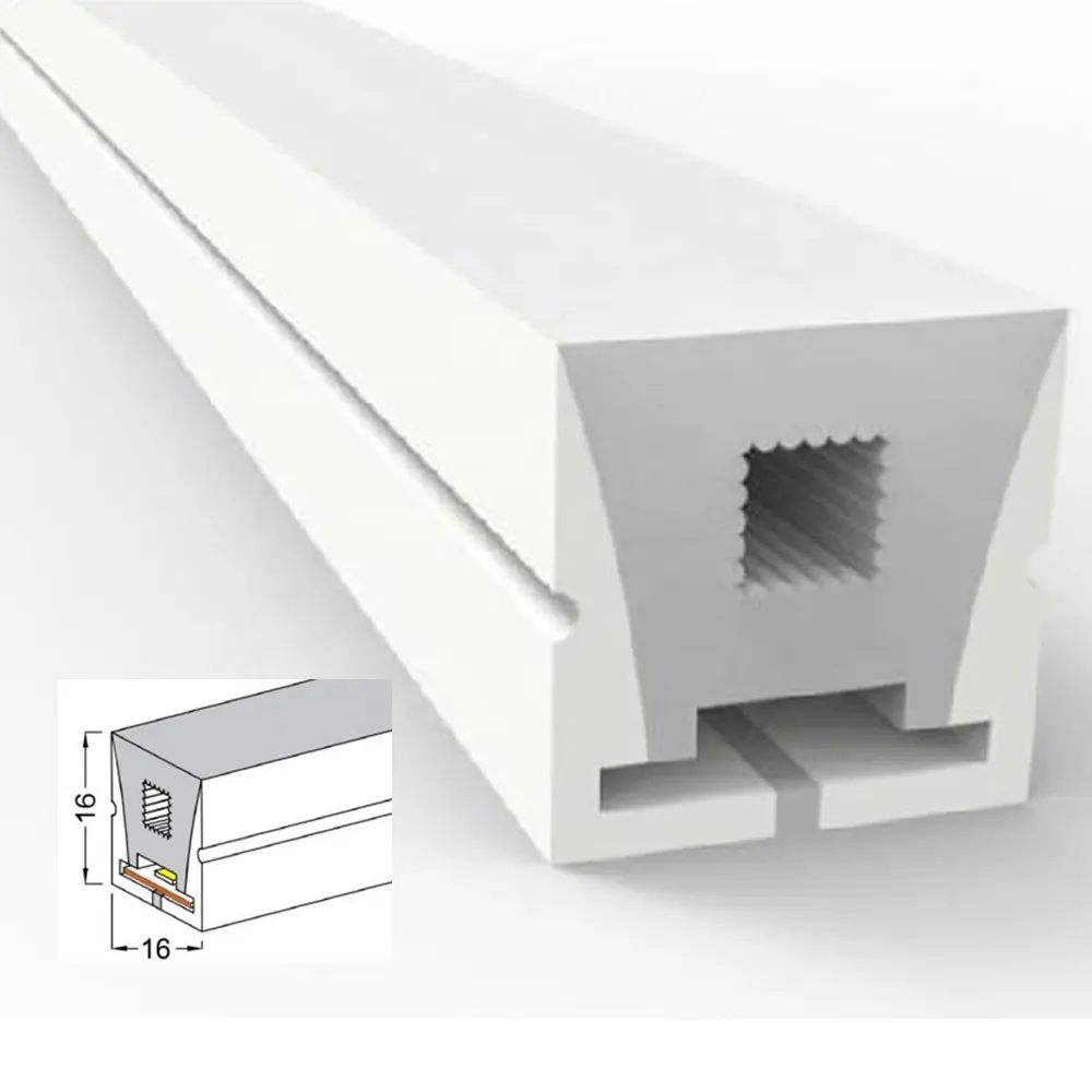 Гибкая силиконовая трубка, светодиодный Канал 16*16 мм, положительное освещение, свободная точка, силиконовый ленточный свет