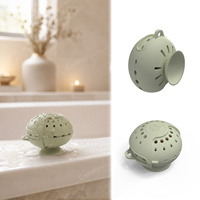 Support de tablette de douche en silicone souple avec ventouse et boucle de suspension supérieure pour installation murale plate ou suspendue