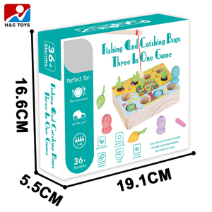 Parent Child Puzzle Interactive Toys Made of Pine Wood Three in One Wooden Fishing Insect <strong>Catching</strong> <strong>and</strong> Radish <strong>Pulling</strong> Kids Toys - Product Image 6